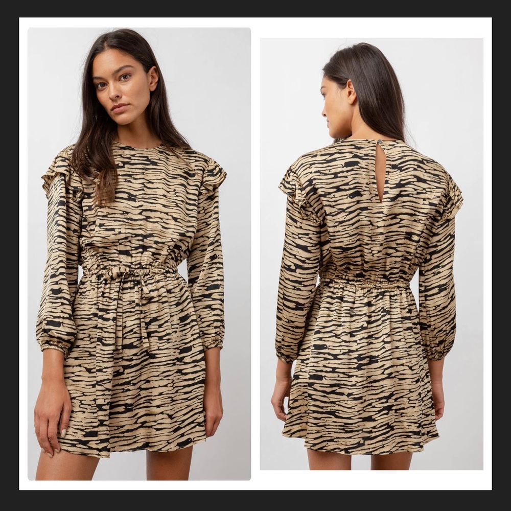 Rails Ora Dress Canyon abstract lines long sleeves